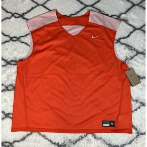 NIKE Team Dri-FIT Reversible Pinnie Practice Jersey Orange White Men's Sz XL NEW